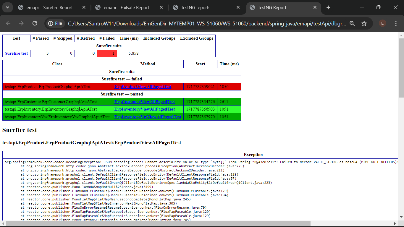 dbgraphqlTest - Emailable Report